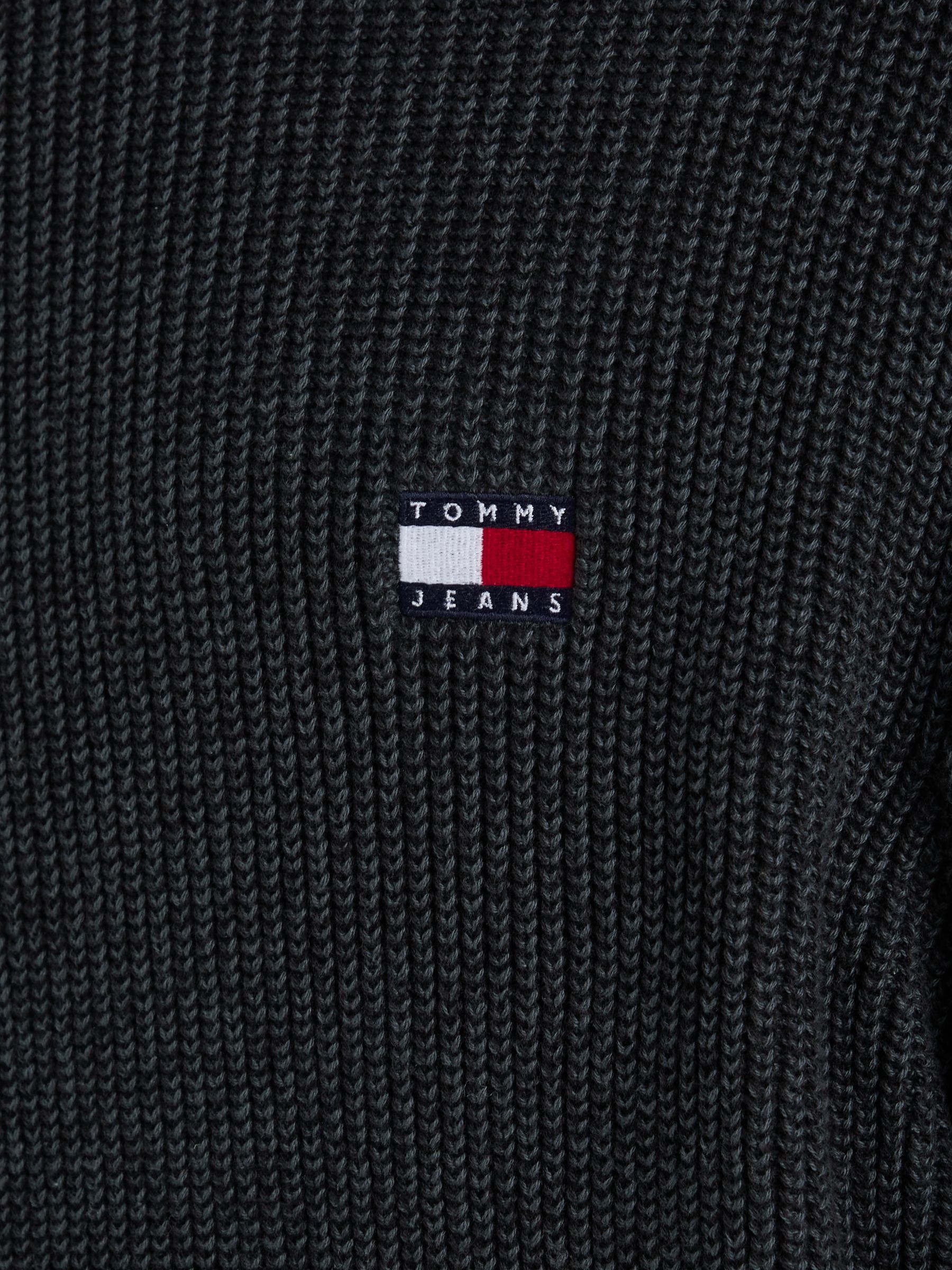 Tommy Jeans Badge Logo Jumper, Black at John Lewis & Partners
