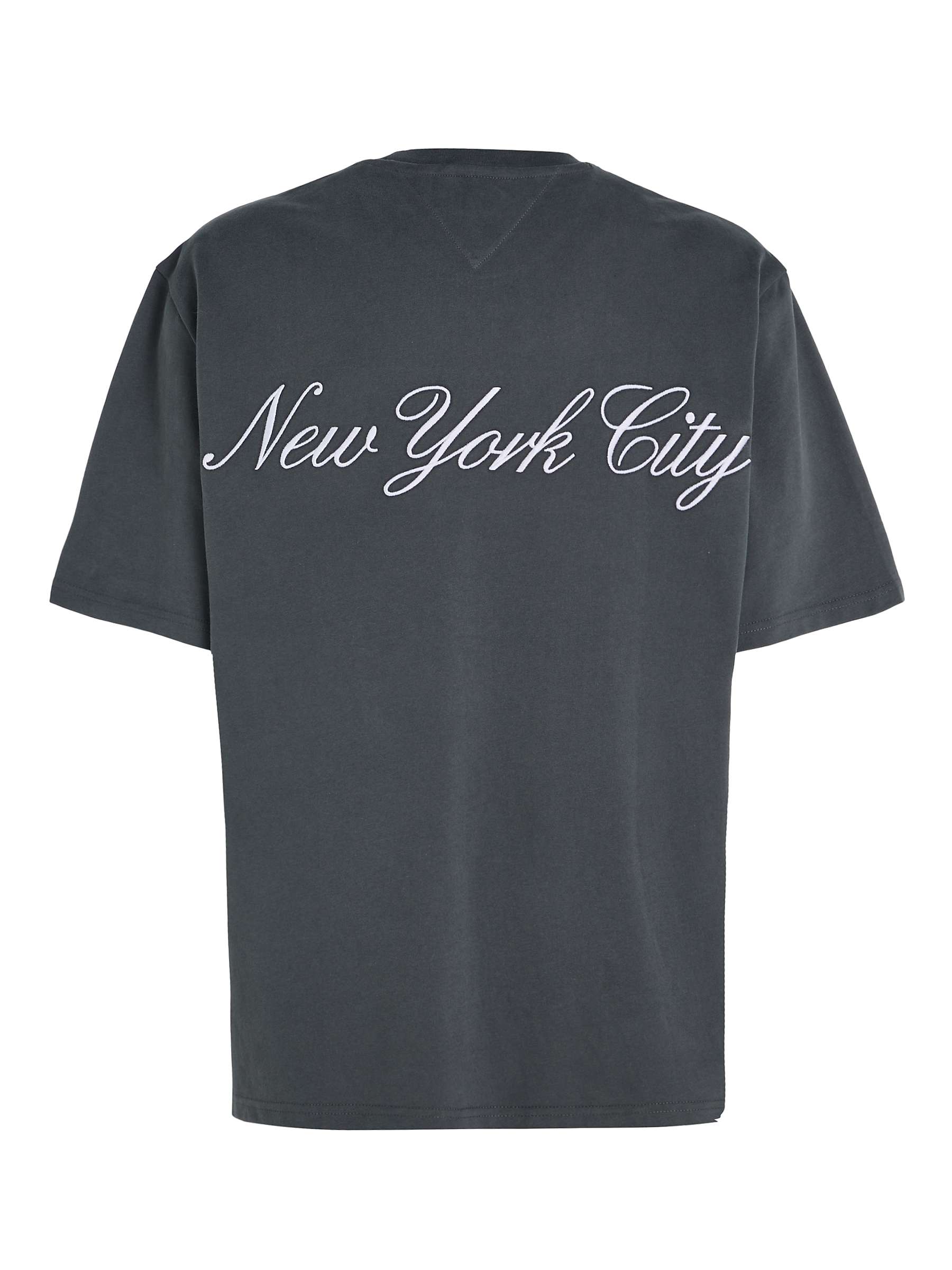 Tommy Jeans Athletic Relaxed T-Shirt, Charcoal at John Lewis & Partners