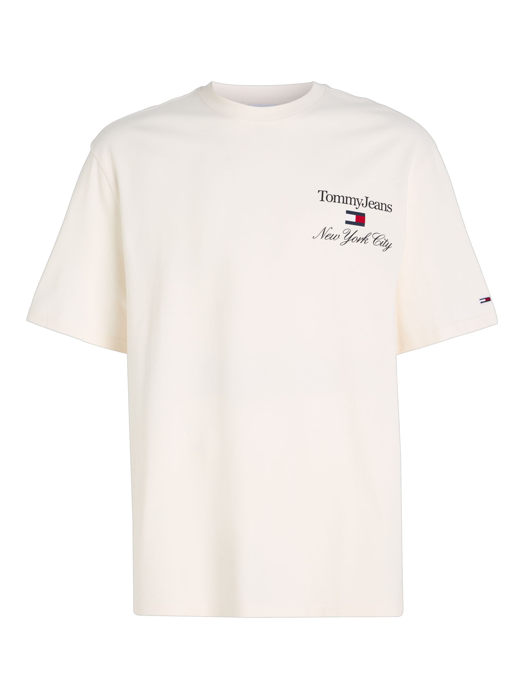 Tommy Jeans Athletic Relaxed T-Shirt, White at John Lewis & Partners