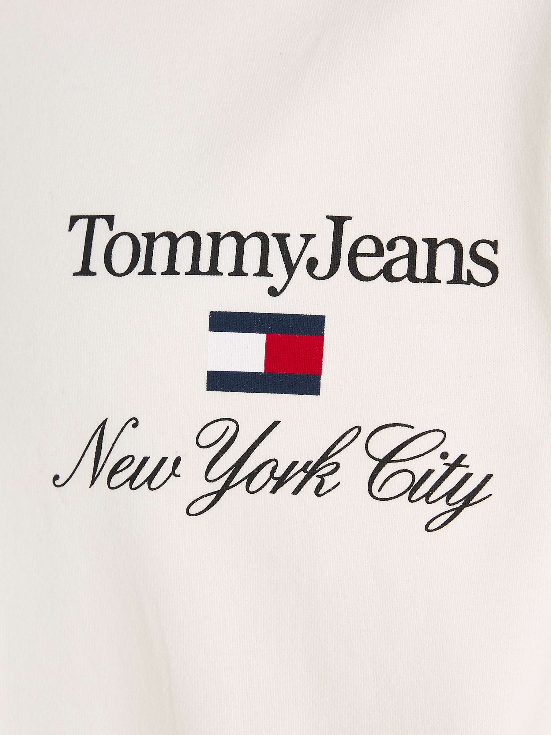 Tommy Jeans Athletic Relaxed T-Shirt, White at John Lewis & Partners