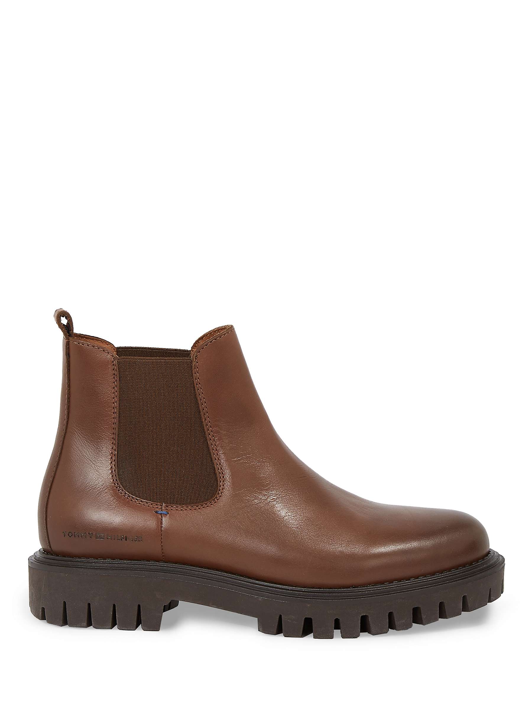 Buy Tommy Hilfiger Chunky Leather Chelsea Boots, Black Online at johnlewis.com