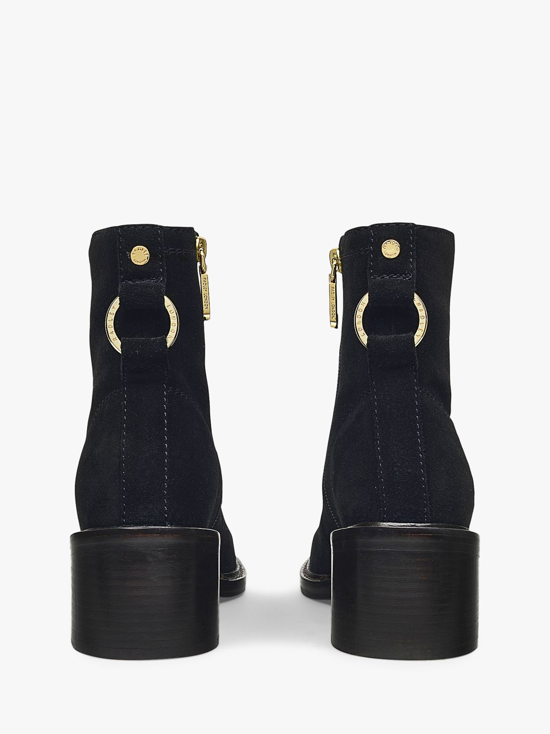 Radley New Street Suede Ankle Boots, Black at John Lewis & Partners