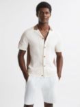 Reiss Hawk Short Sleeve Cuban Shirt, Ivory