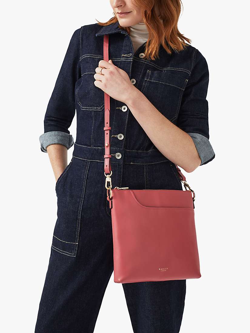 Radley Pockets 2.0 Medium Leather Cross Body Bag, Copper Pink at John ...