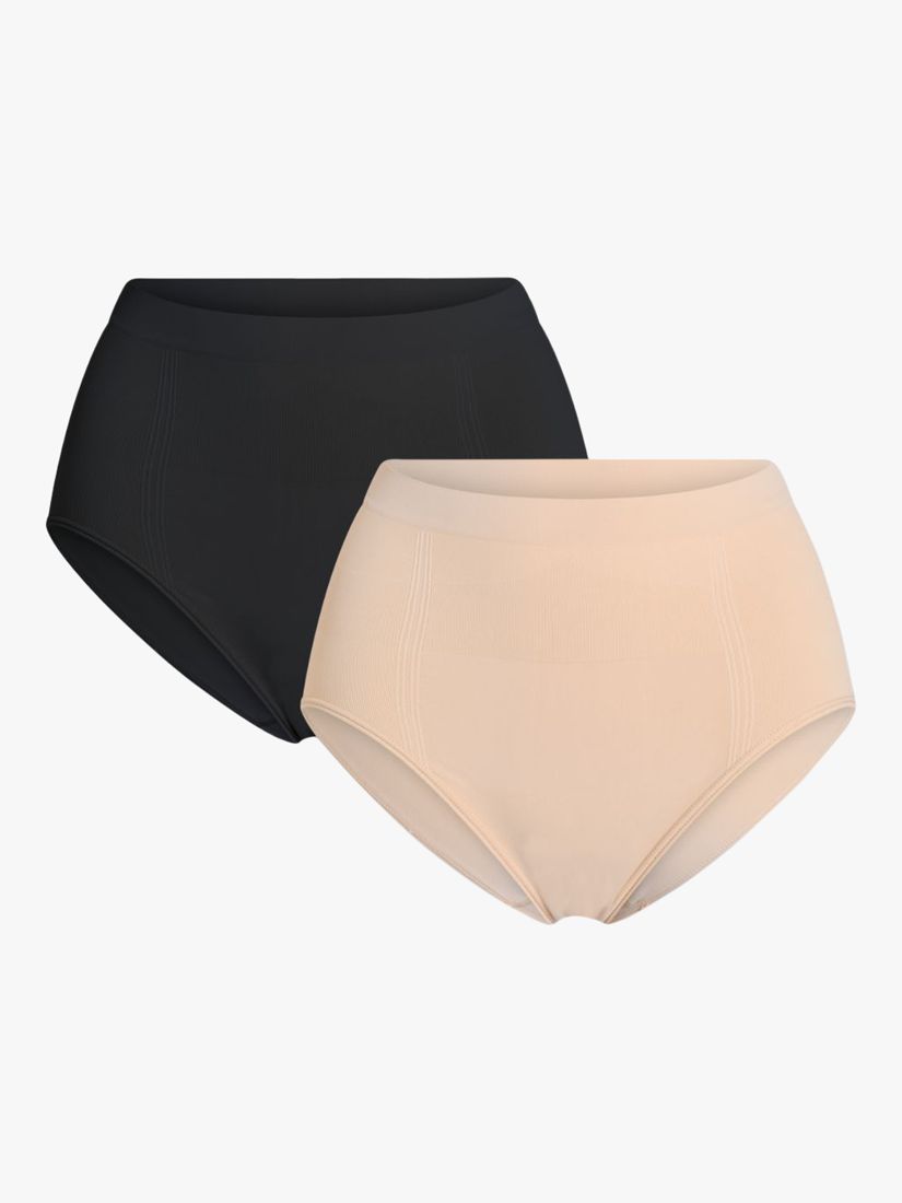 Carefix C-Section Knickers, Pack of 2, Black/Beige, M