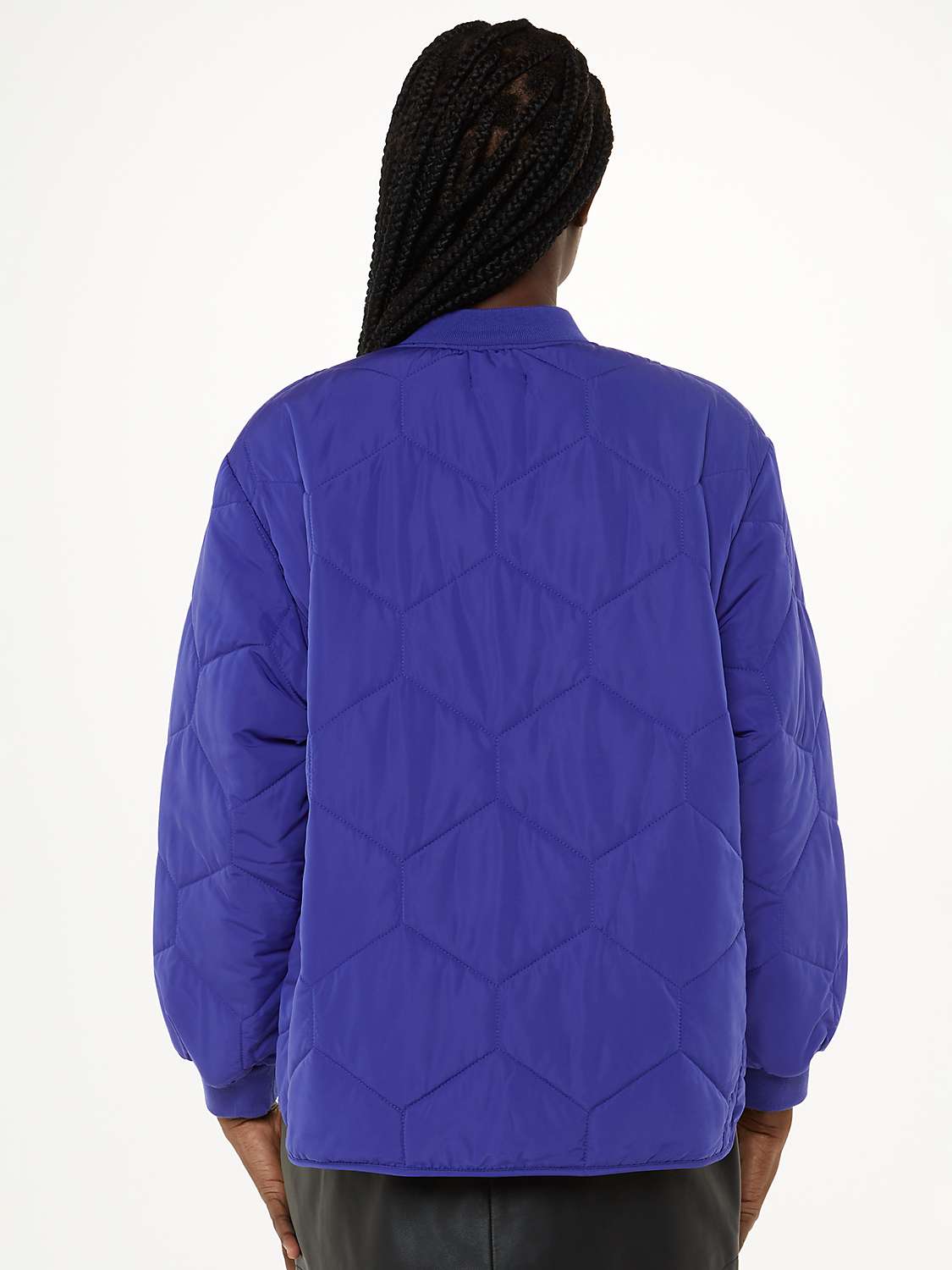 Buy Whistles Ida Short Quilted Coat, Cobalt Blue Online at johnlewis.com
