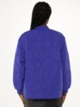 Whistles Ida Short Quilted Coat, Cobalt Blue