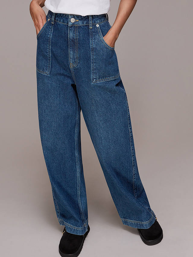 Whistles Petite Authentic Raya Straight Jeans, Blue