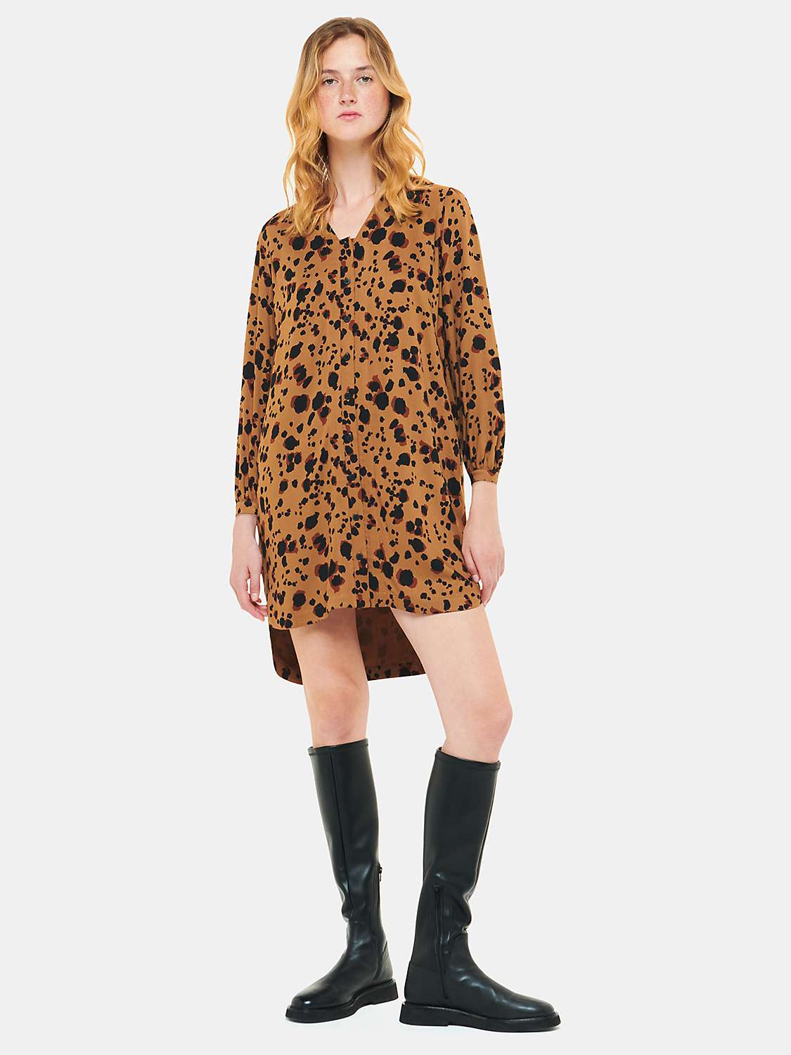 Buy Whistles Striking Leopard Print Mini Dress, Brown Online at johnlewis.com