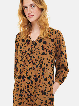 Whistles Striking Leopard Print Mini Dress, Brown
