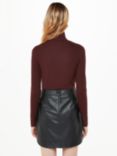 Whistles Essential Ribbed Roll Neck Top, Burgundy