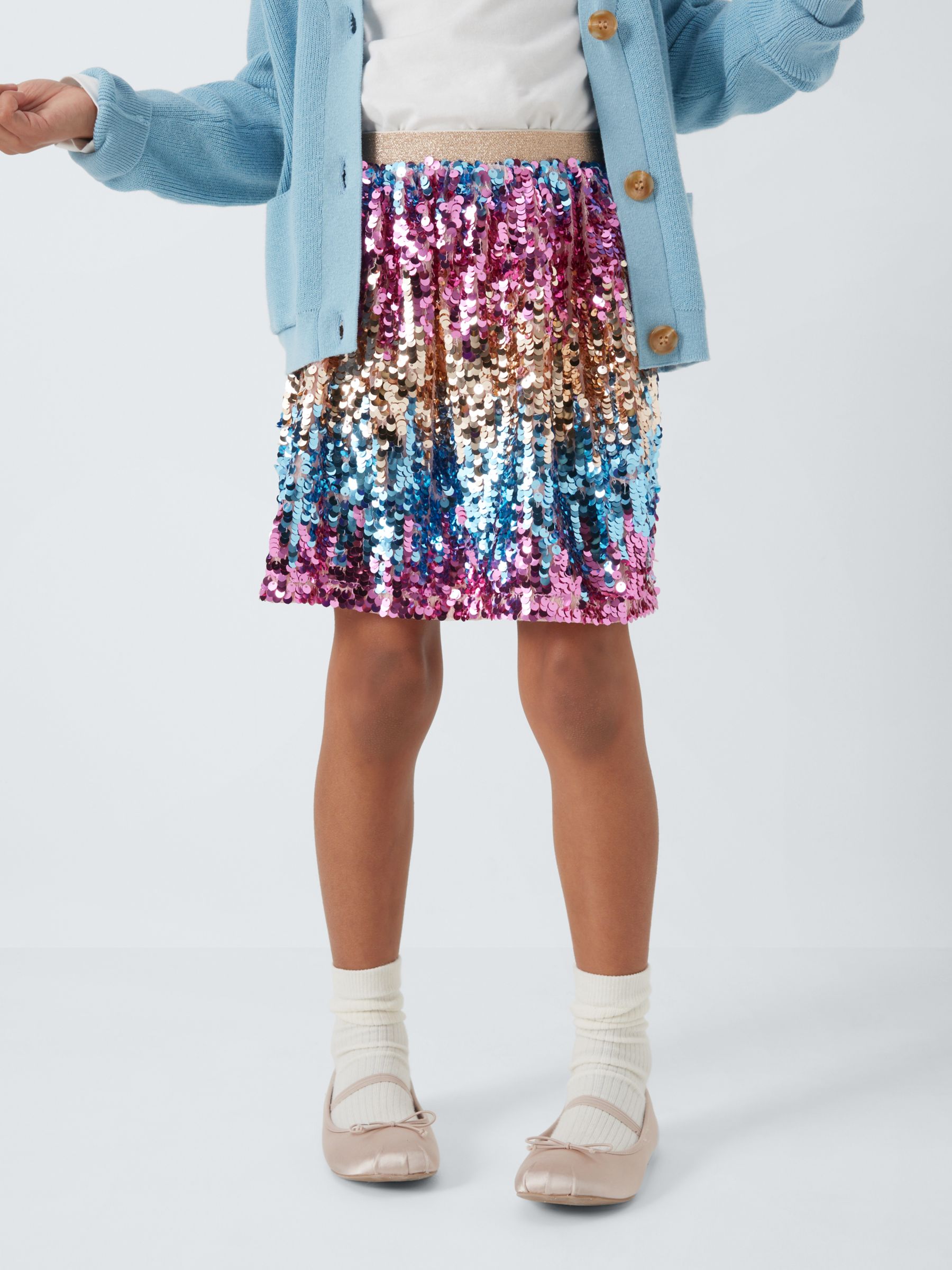 John Lewis Kids' Sequin Ombre Skirt, Multi, 11 years