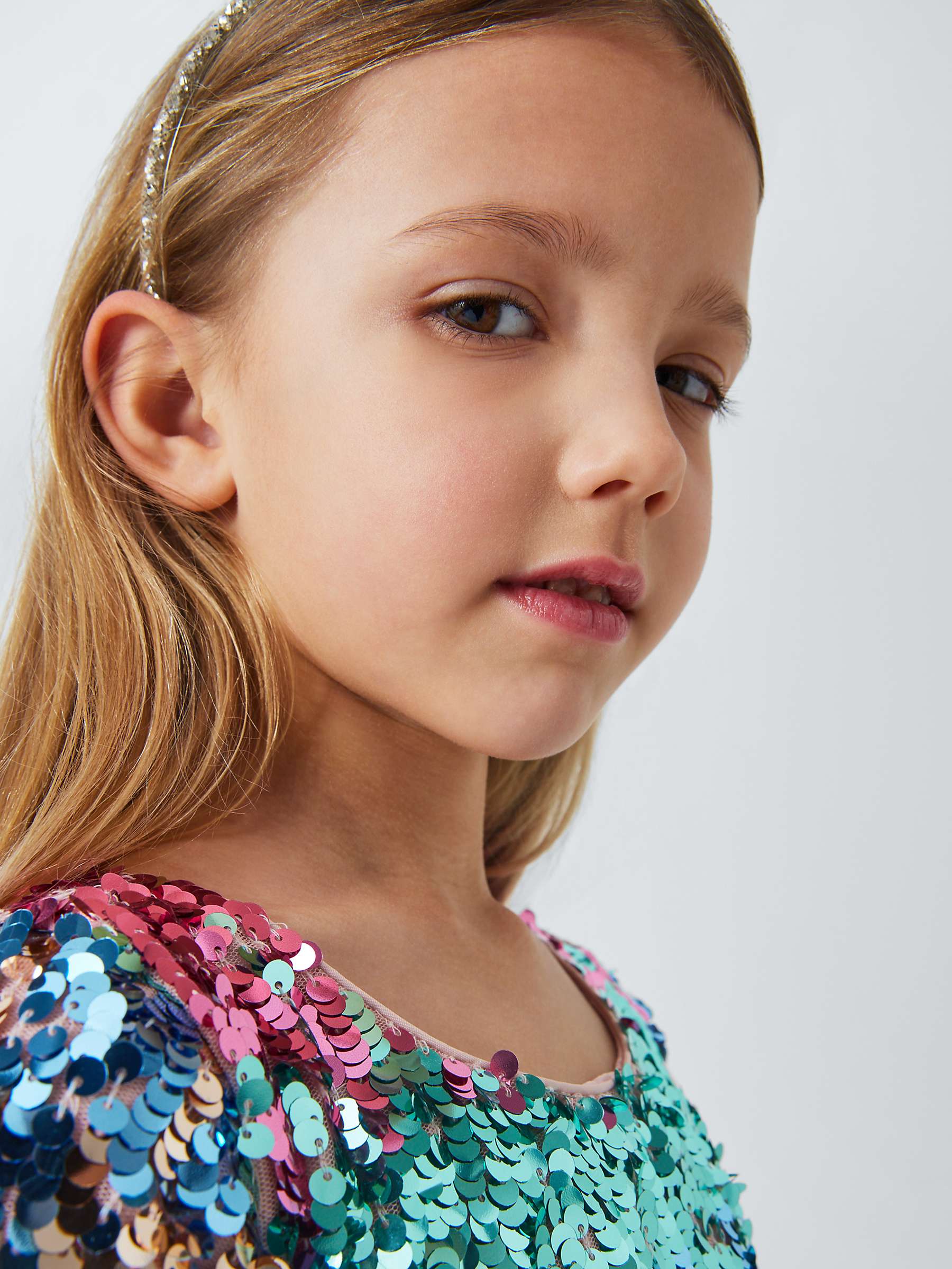 Buy John Lewis Kids' Sequin Ombre Dress, Multi Online at johnlewis.com