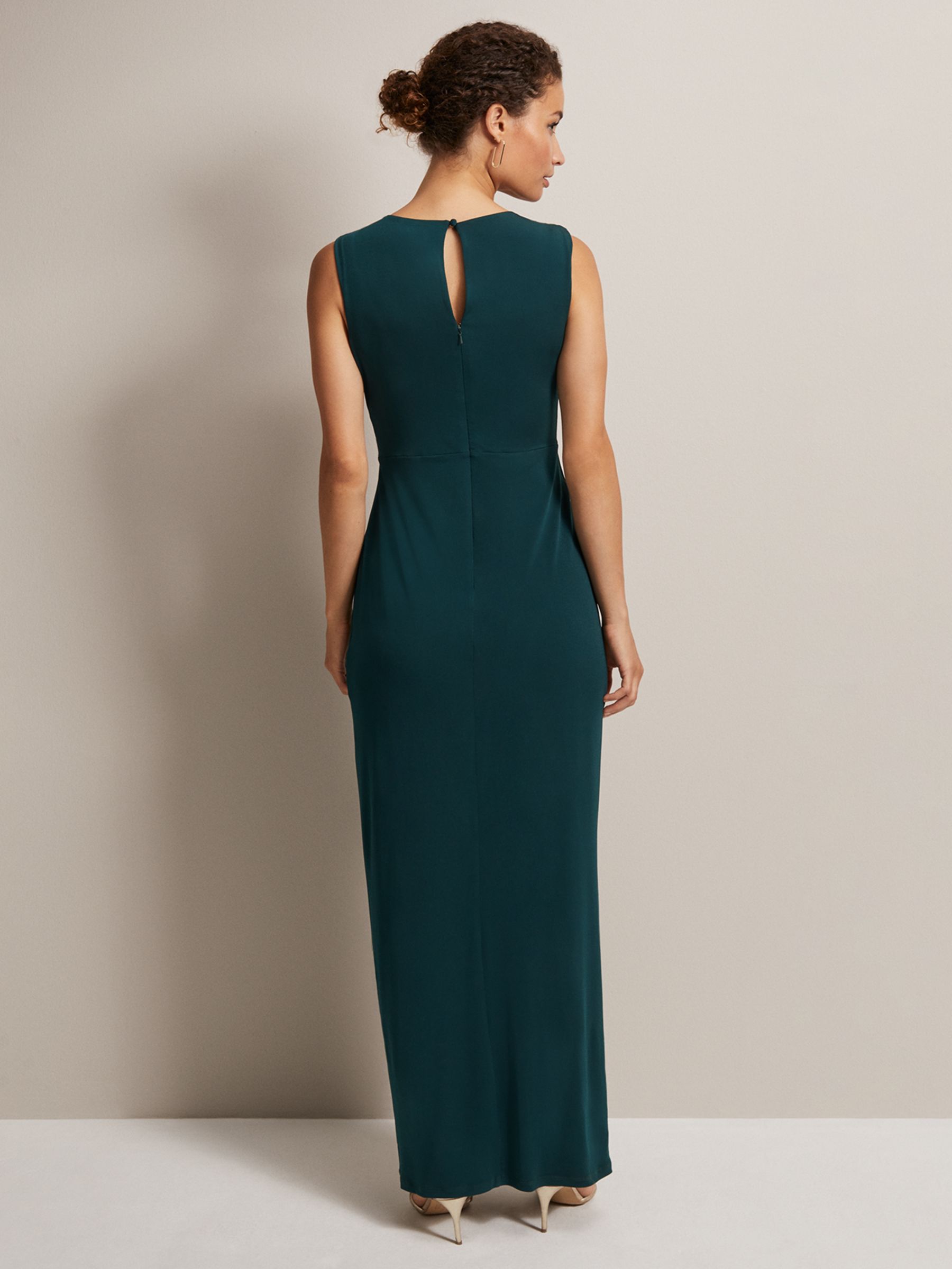 Phase Eight Christabel Maxi Dress, Dark Green, 16