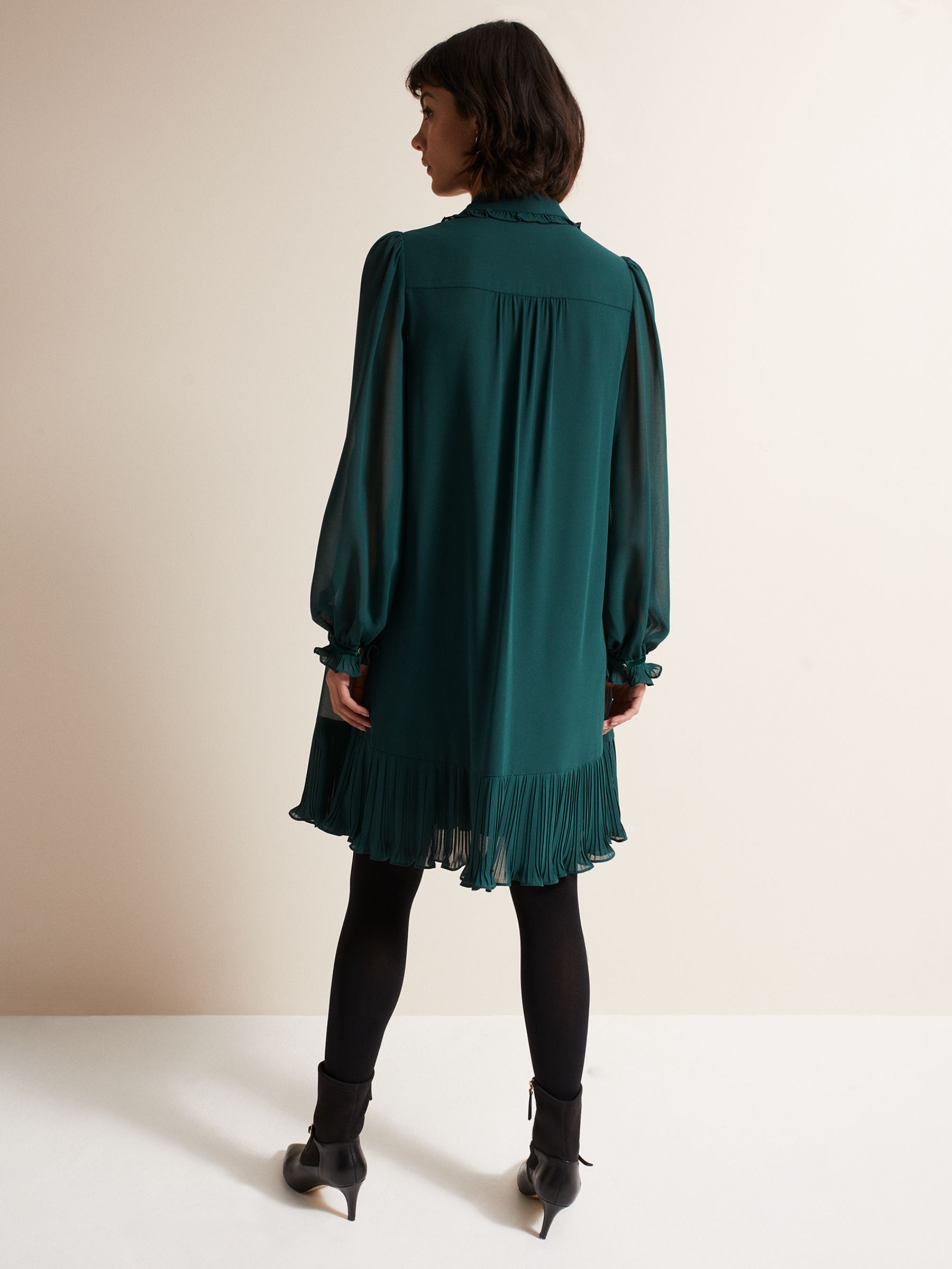 Buy Phase Eight April Knee Length Swing Dress, Dark Green Online at johnlewis.com