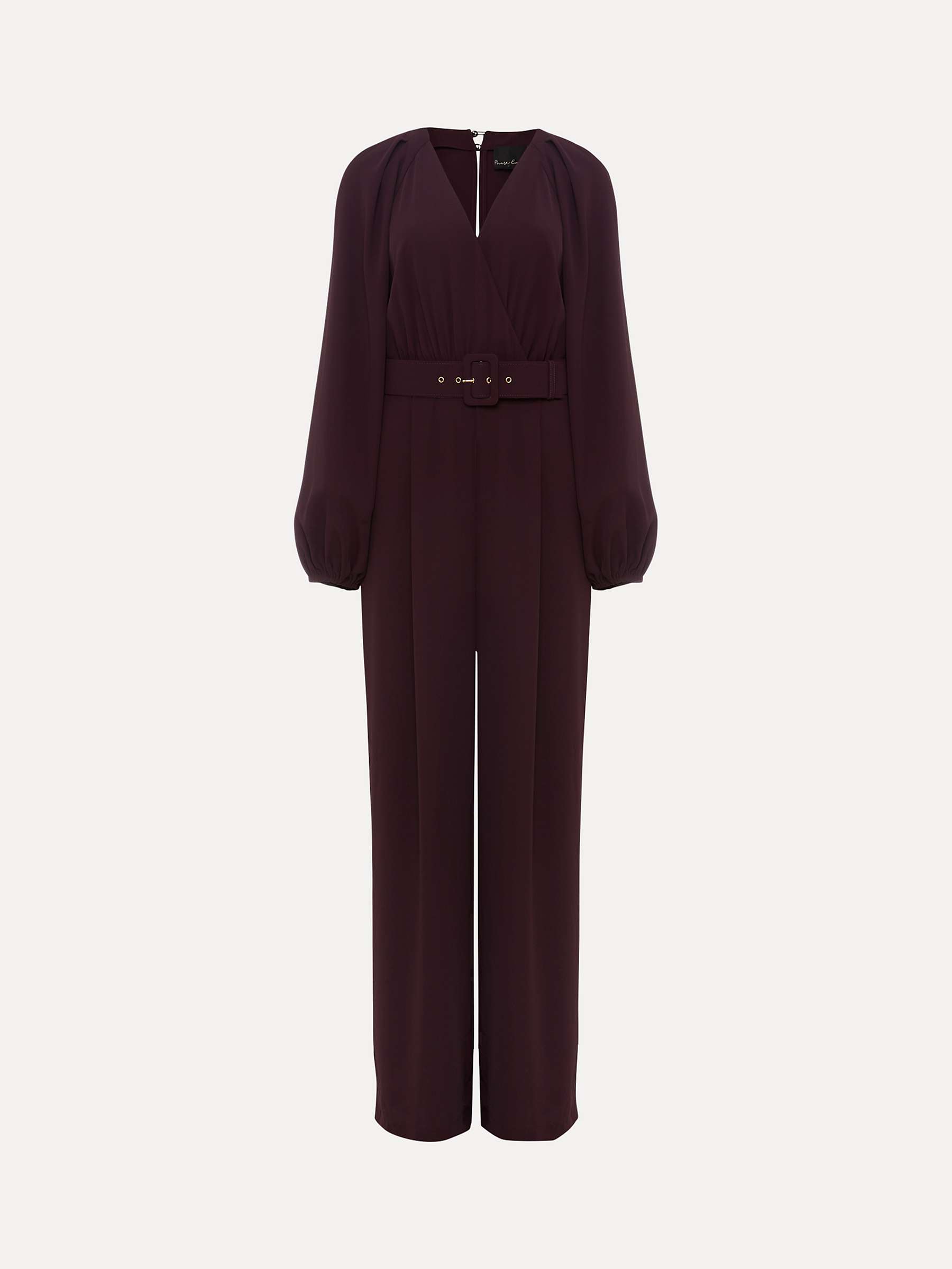 Buy Phase Eight  Angelina Wide Leg Jumpsuit, Burgundy Online at johnlewis.com