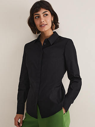 Phase Eight Classic Fitted Shirt, Black