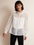 Phase Eight Astella Ruffle Burnout Blouse, White