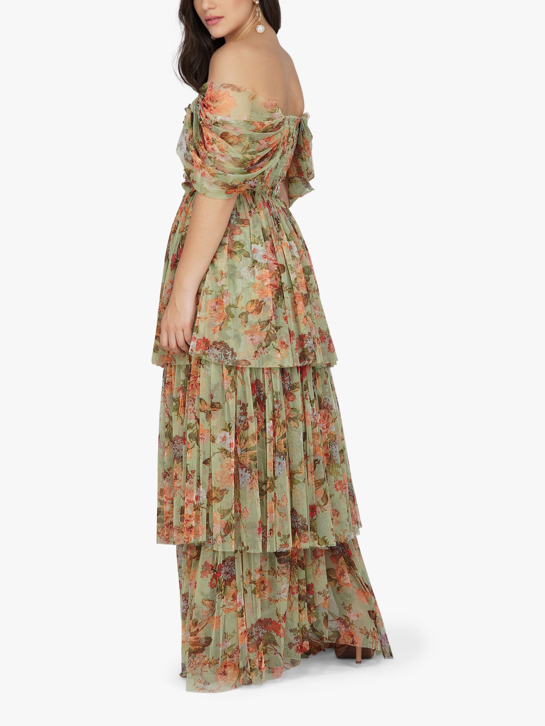 Buy Lace & Beads Sydney Maxi Dress, Green/Multi Online at johnlewis.com