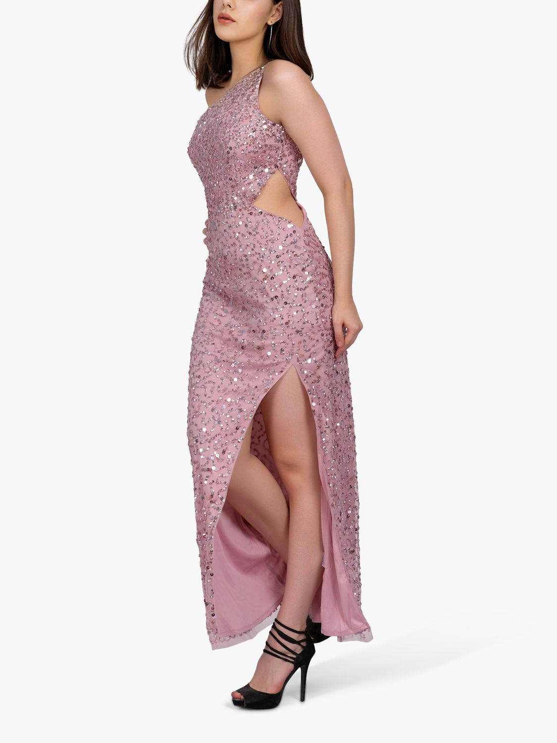Buy Lace & Beads Naeve Sequin One Shoulder Maxi Dress Online at johnlewis.com