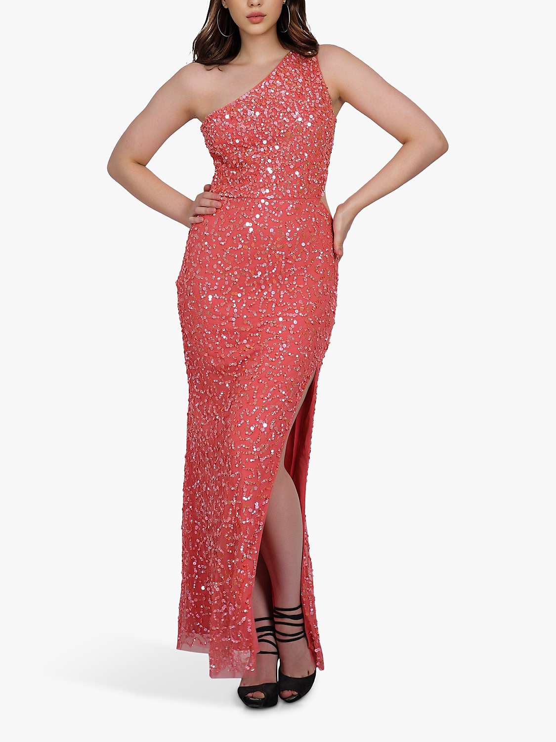 Buy Lace & Beads Naeve Sequin One Shoulder Maxi Dress Online at johnlewis.com