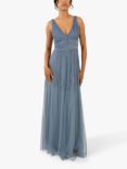 Lace & Beads Lorelai Embellished Maxi Dress, Dusty Blue