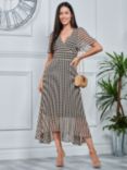 Jolie Moi V-Neck Pleated Chiffon Maxi Dress