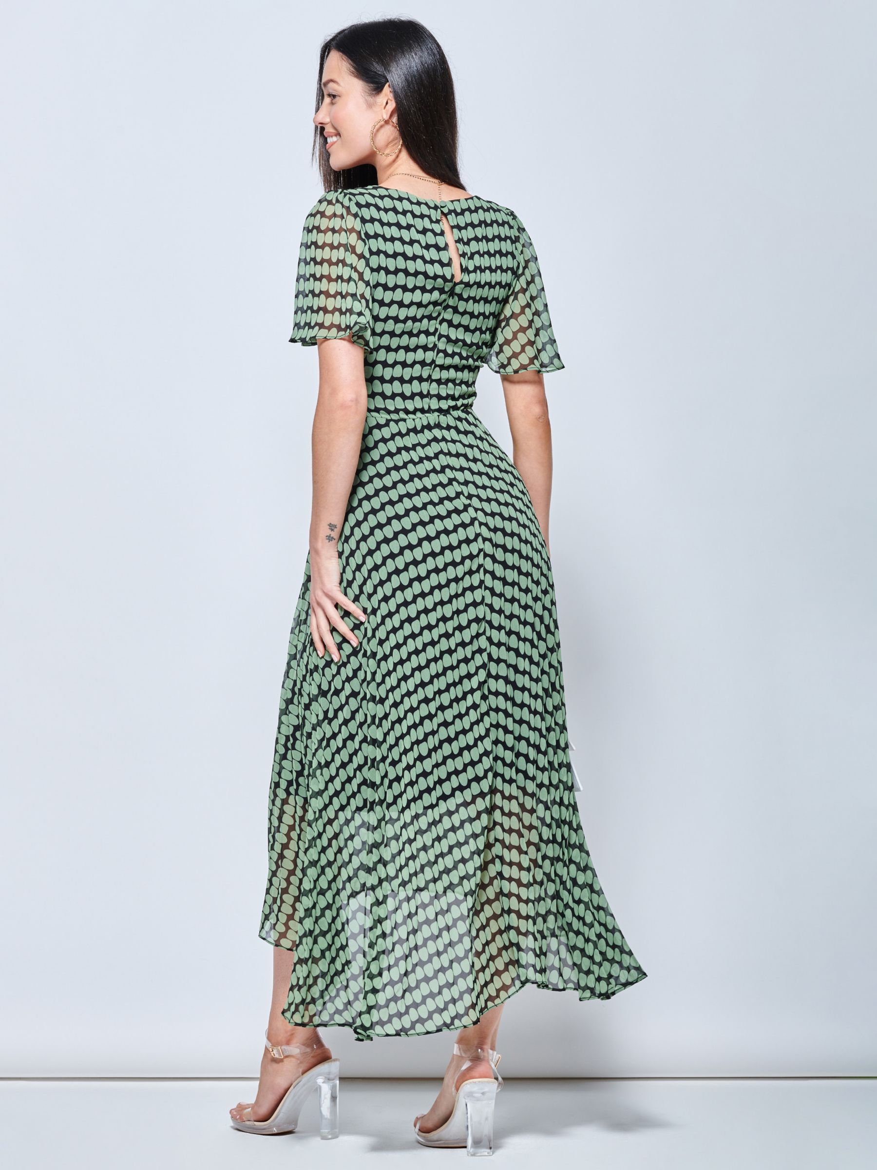 Buy Jolie Moi V-Neck Pleated Chiffon Maxi Dress Online at johnlewis.com