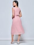 Jolie Moi Hayes Pleated Chiffon Midi Dress, Pink Polka