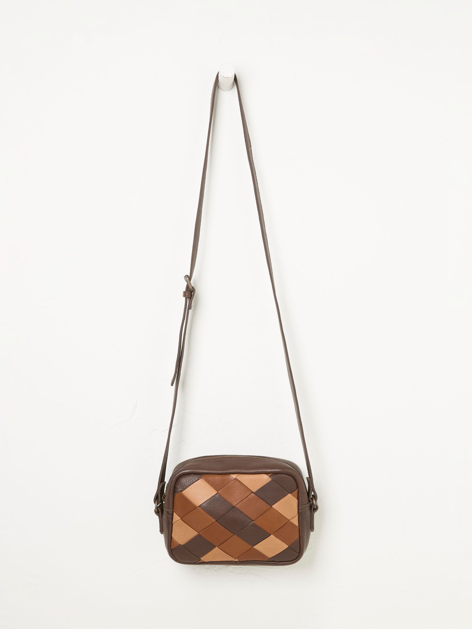 FatFace Willow Woven Bucket Bag, Orange Rose at John Lewis & Partners