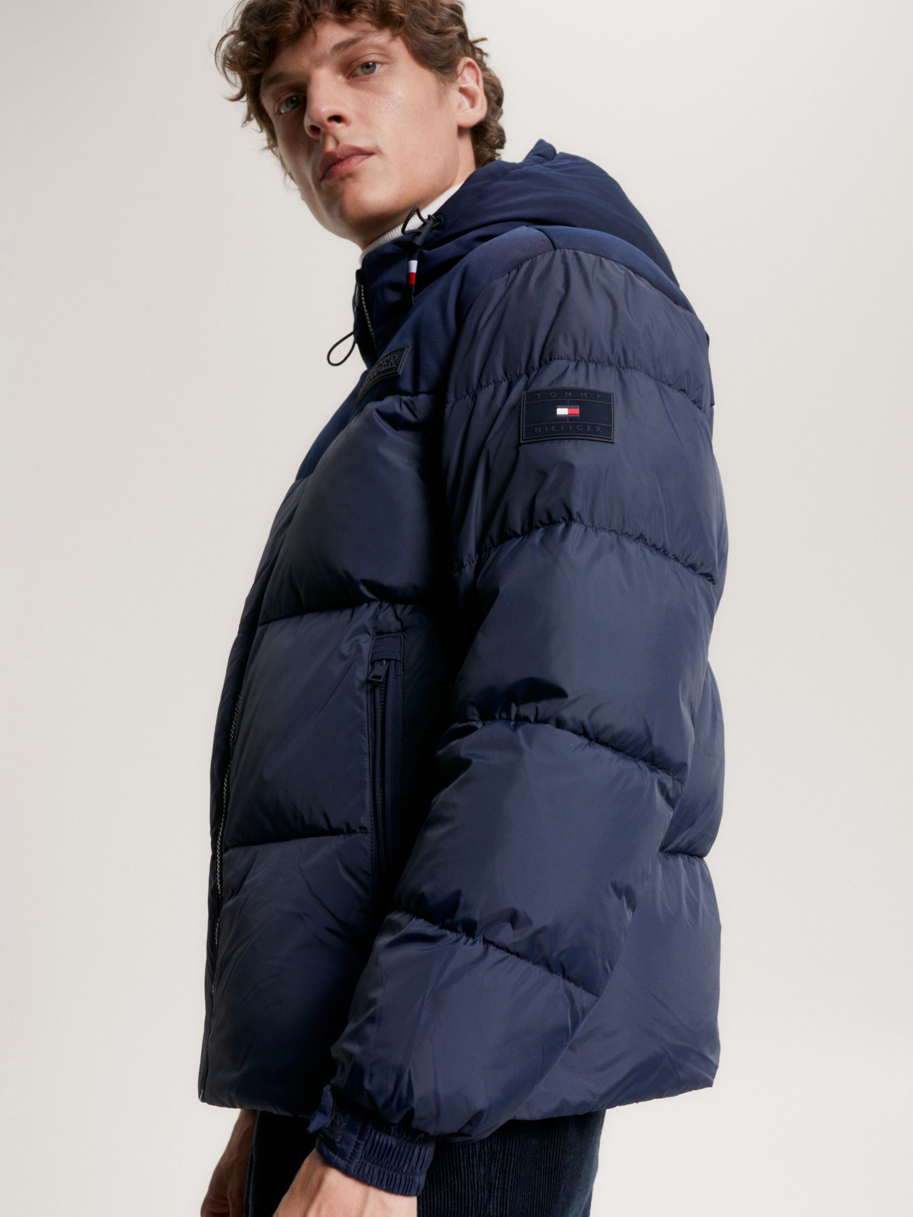 Tommy Hilfiger New York Puffer Jacket, Desert Sky at John Lewis & Partners