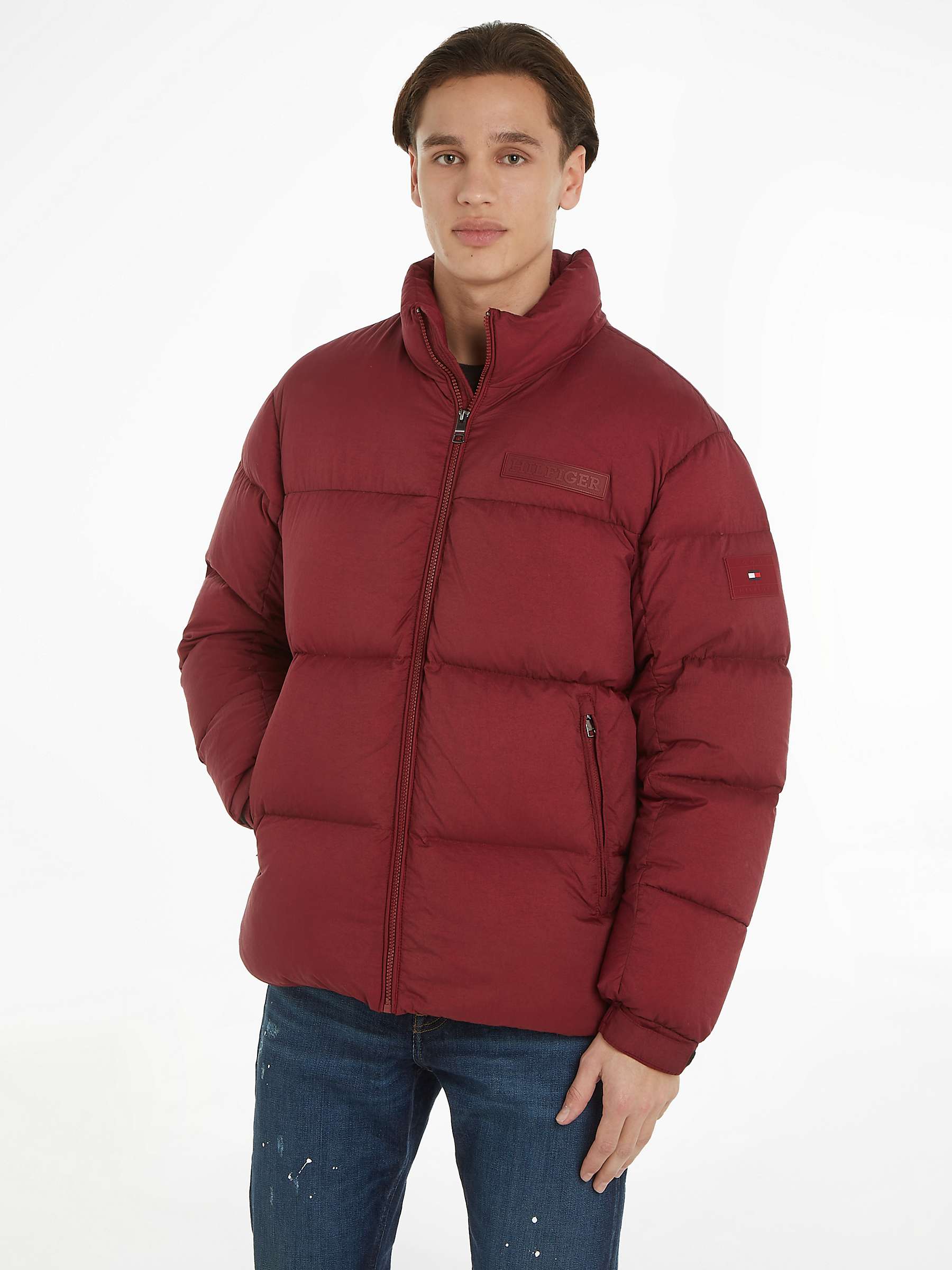 Tommy Hilfiger New York Down Puffer Jacket, Red at John Lewis & Partners