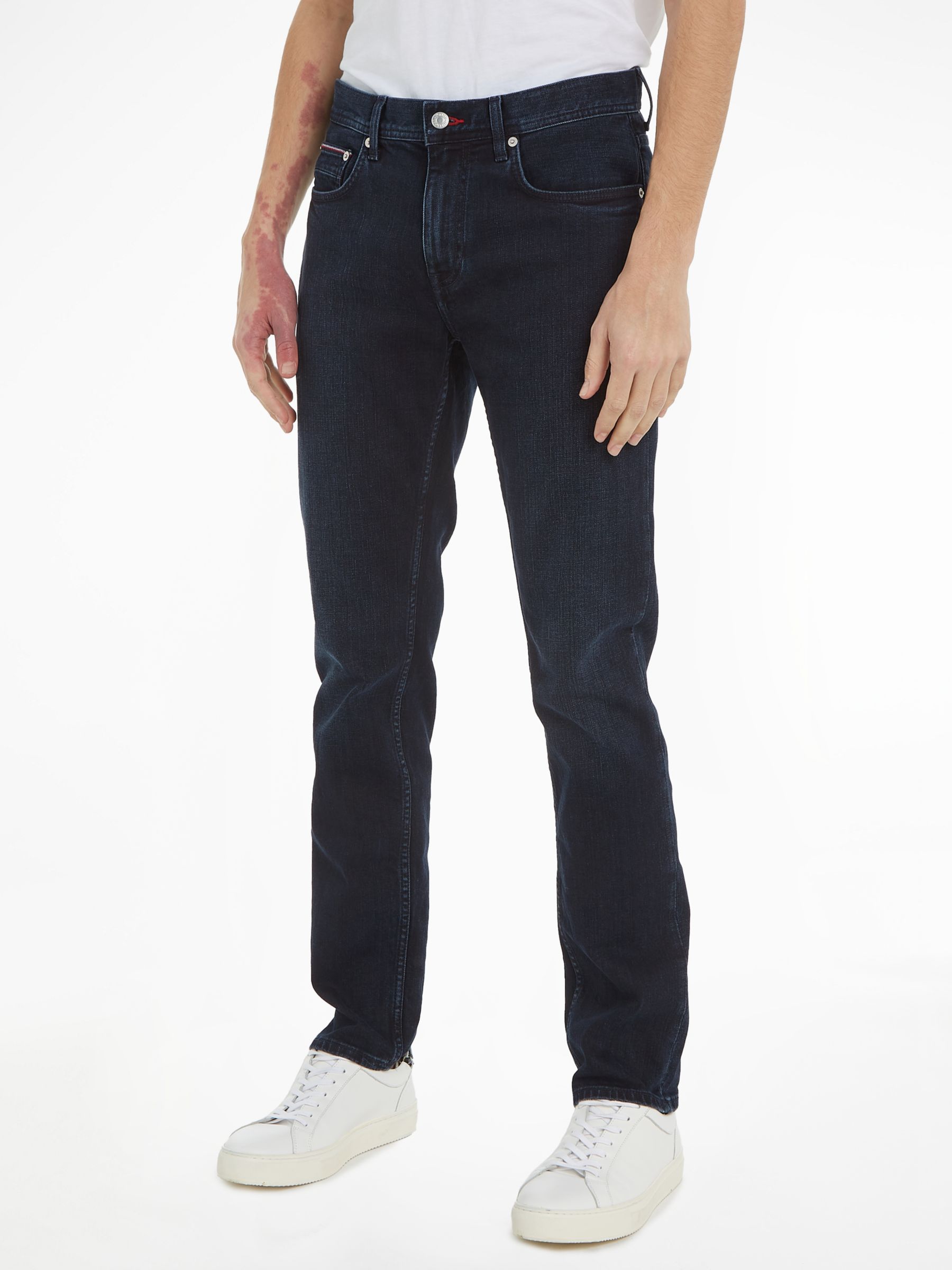Tommy Hilfiger Straight Denton Jeans, Navy at John Lewis & Partners