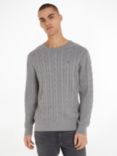 Tommy Hilfiger Organic Cotton Cable Knit Sweater, Grey Heather