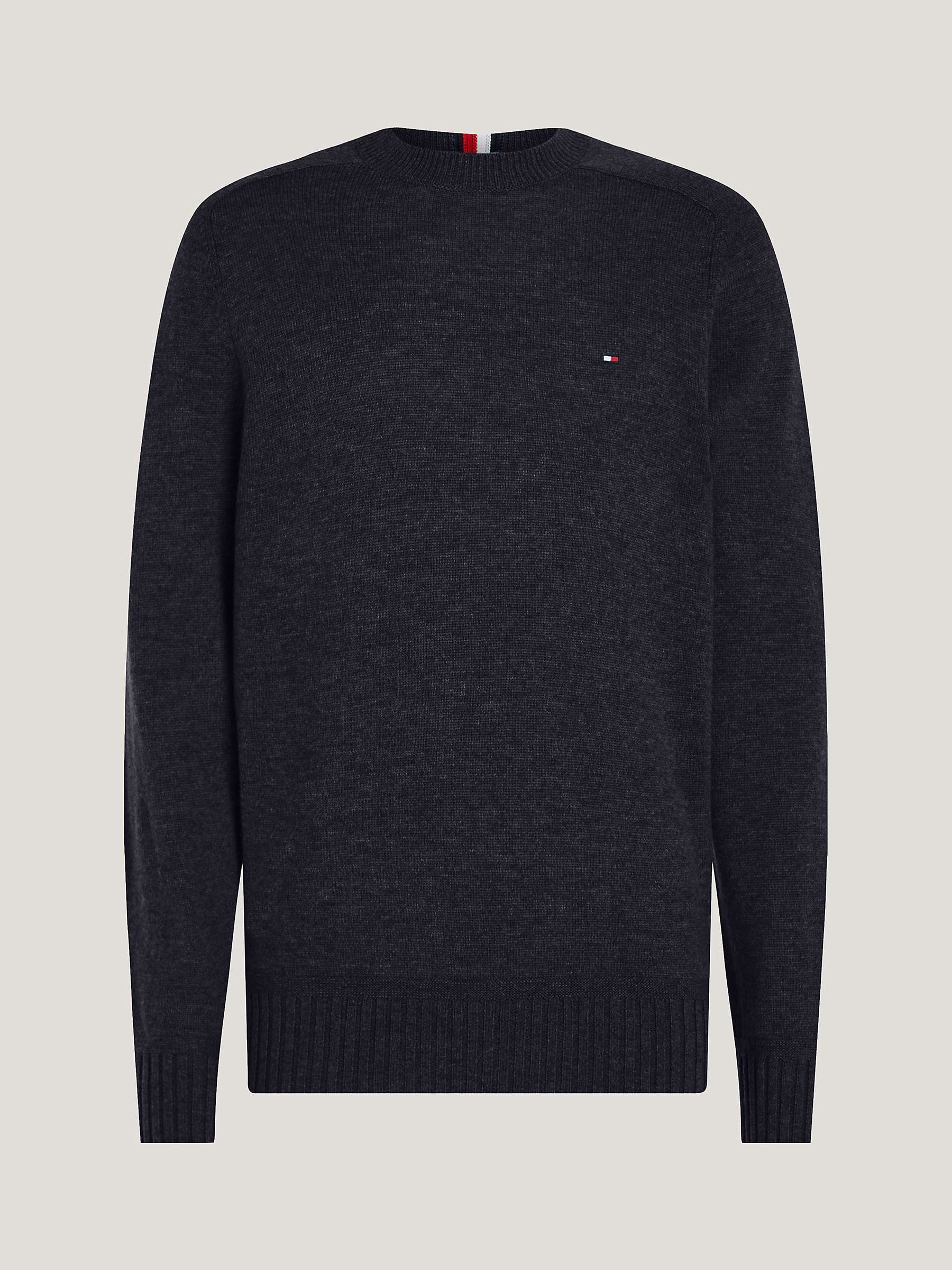 Tommy Hilfiger Merino Wool Crew Neck Jumper, Desert Sky at John Lewis ...