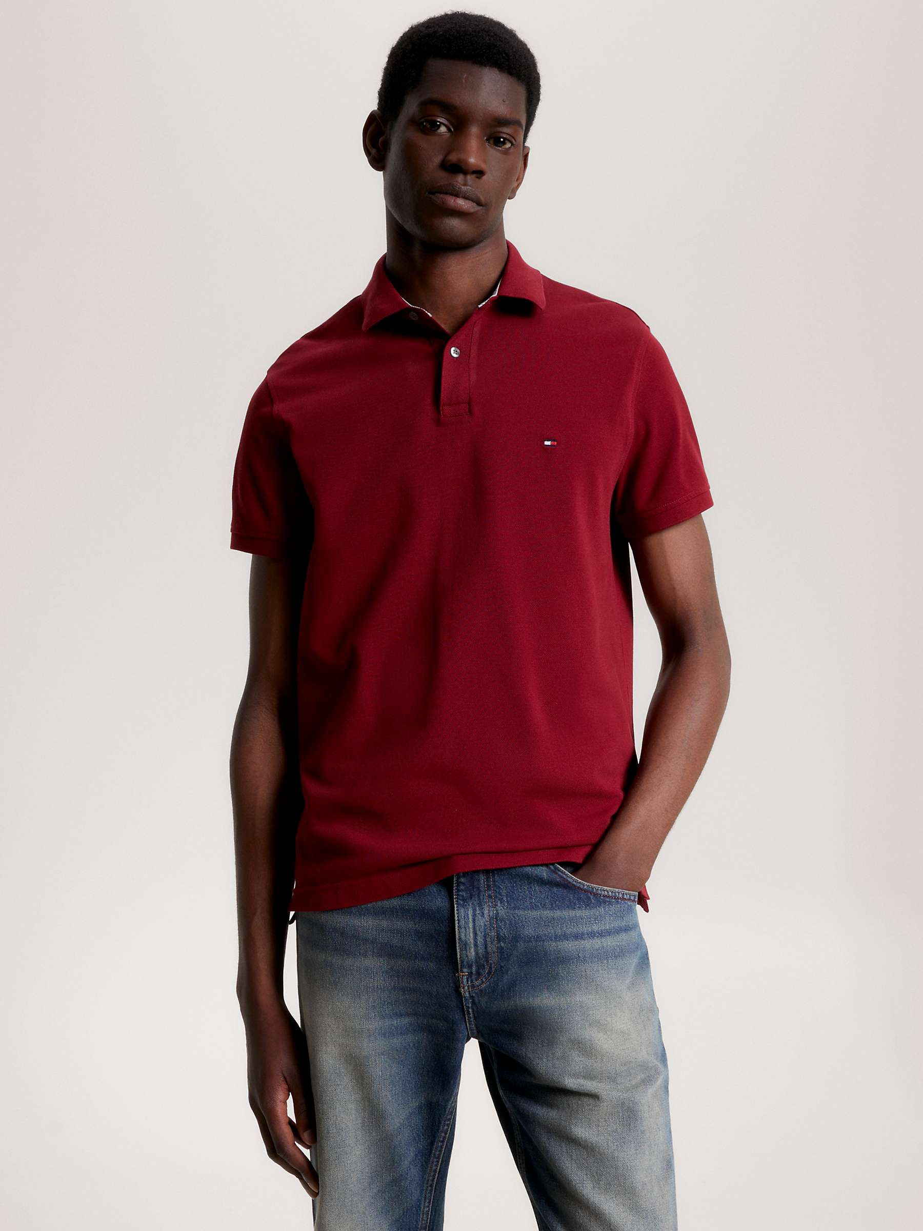 Tommy Hilfiger 1985 Regular Fit Polo Shirt, Rouge at John Lewis & Partners