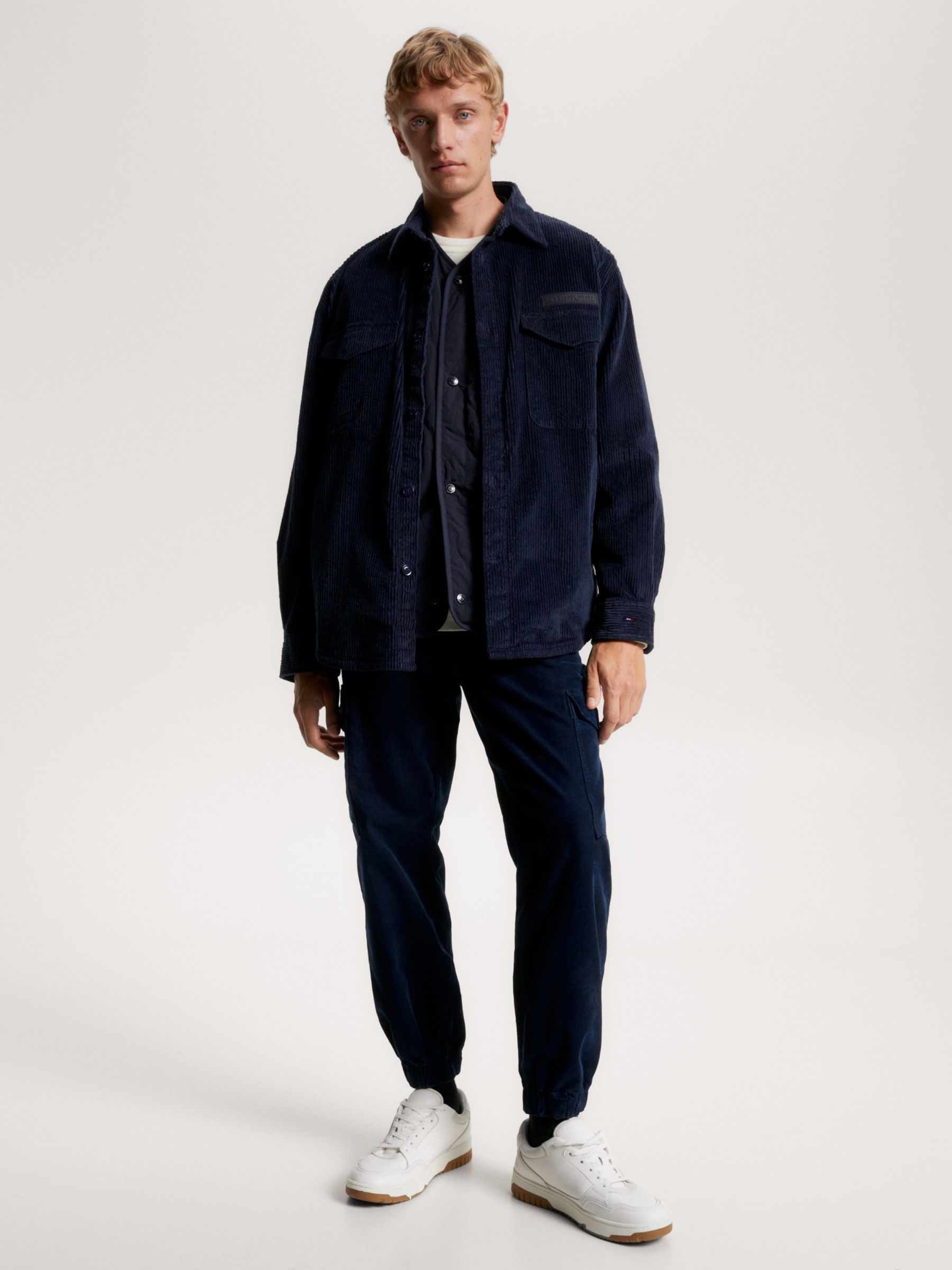 Tommy Hilfiger Corduroy Solid Overshirt, Desert Sky at John Lewis ...