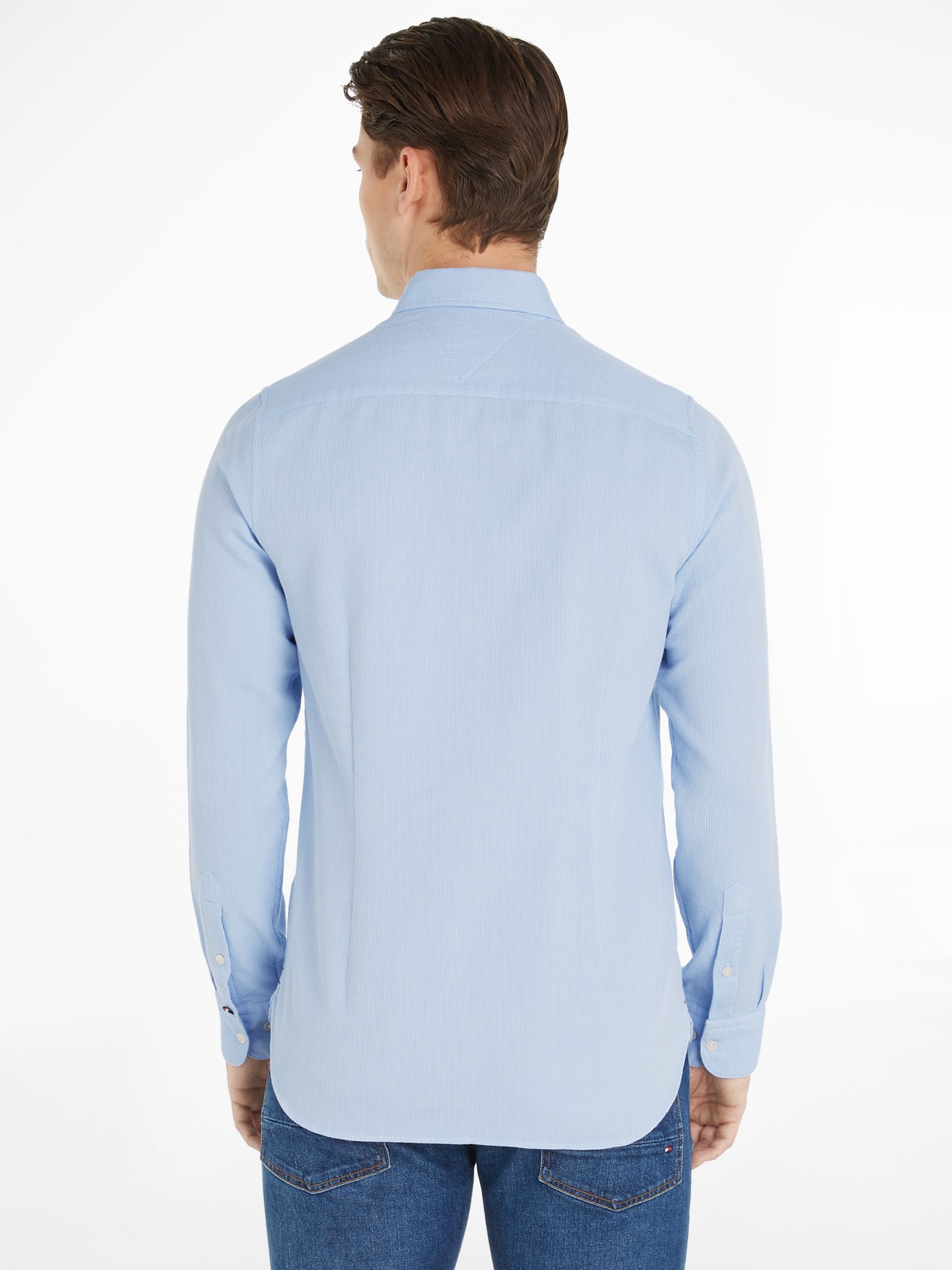 Tommy Hilfiger Dobby Slim Fit Shirt, Cloudy Blue at John Lewis & Partners