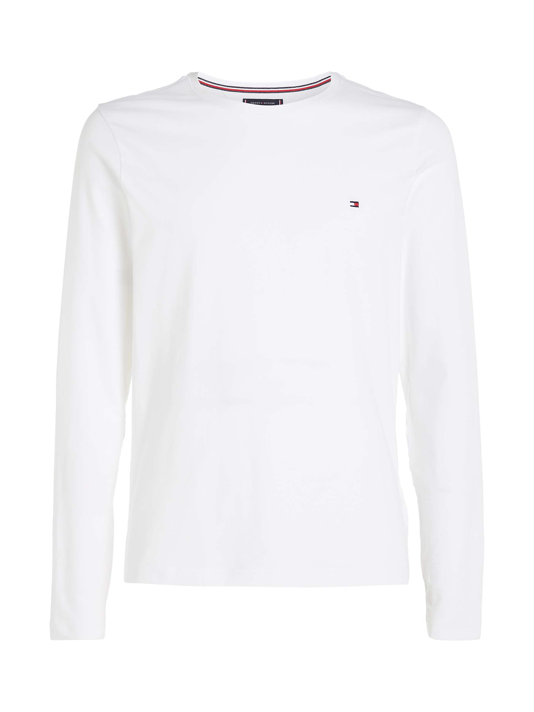 Buy Tommy Hilfiger Stretch Slim Fit Long Sleeve T-Shirt, White Online at johnlewis.com