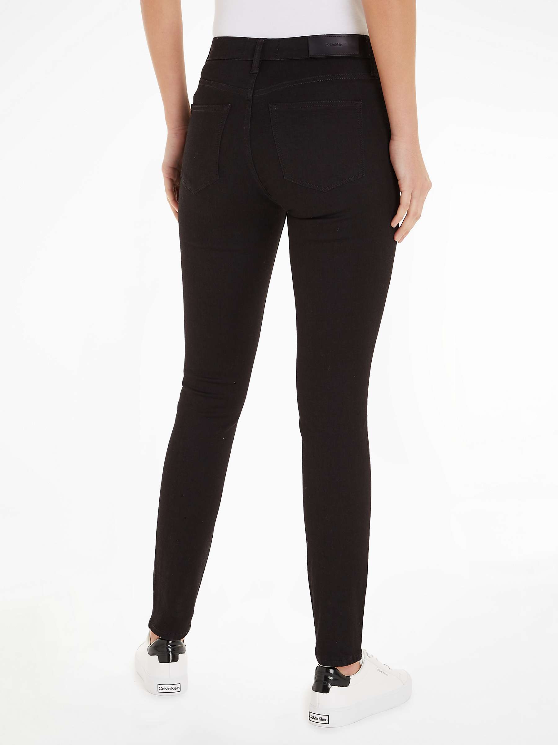 Buy Calvin Klein High Waist Skinny Jeans, Denim Black Online at johnlewis.com