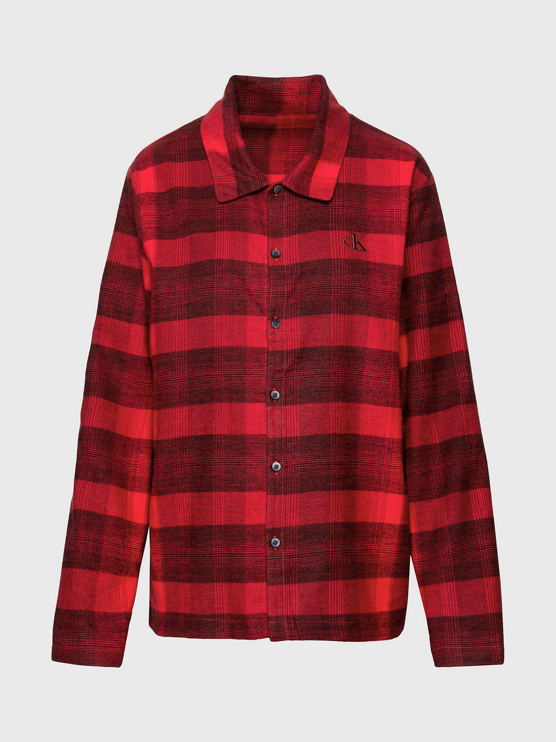 Buy Calvin Klein Check Flannel Pyjama Top, Red/Black Online at johnlewis.com