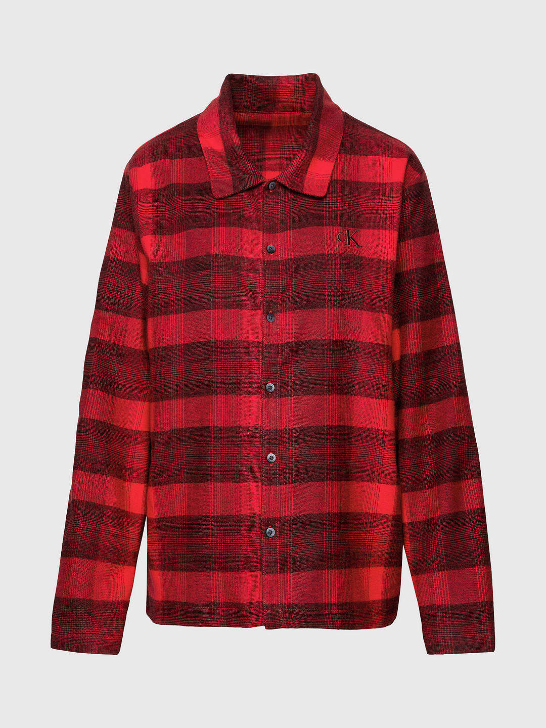 Calvin Klein Check Flannel Pyjama Top, Red/Black
