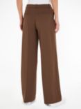 Calvin Klein Wool Twill Wide Leg Trousers, Brown