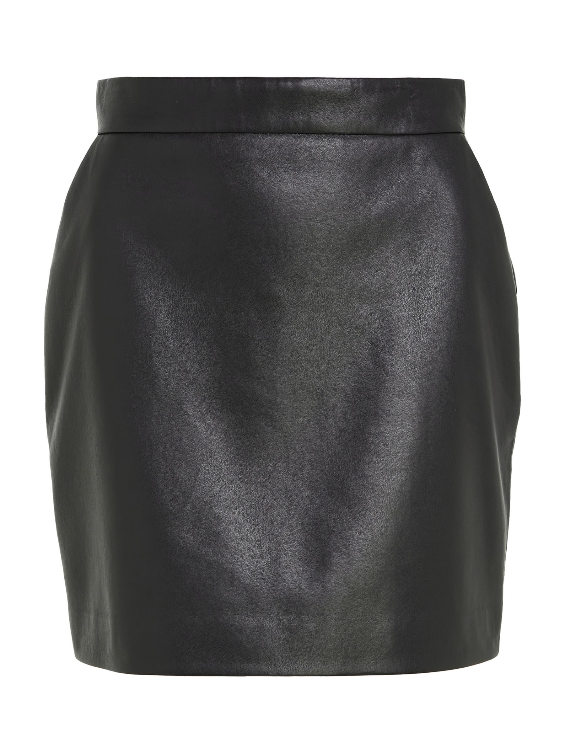 Calvin Klein Recycled Mini Leather Skirt, Ck Black at John Lewis & Partners