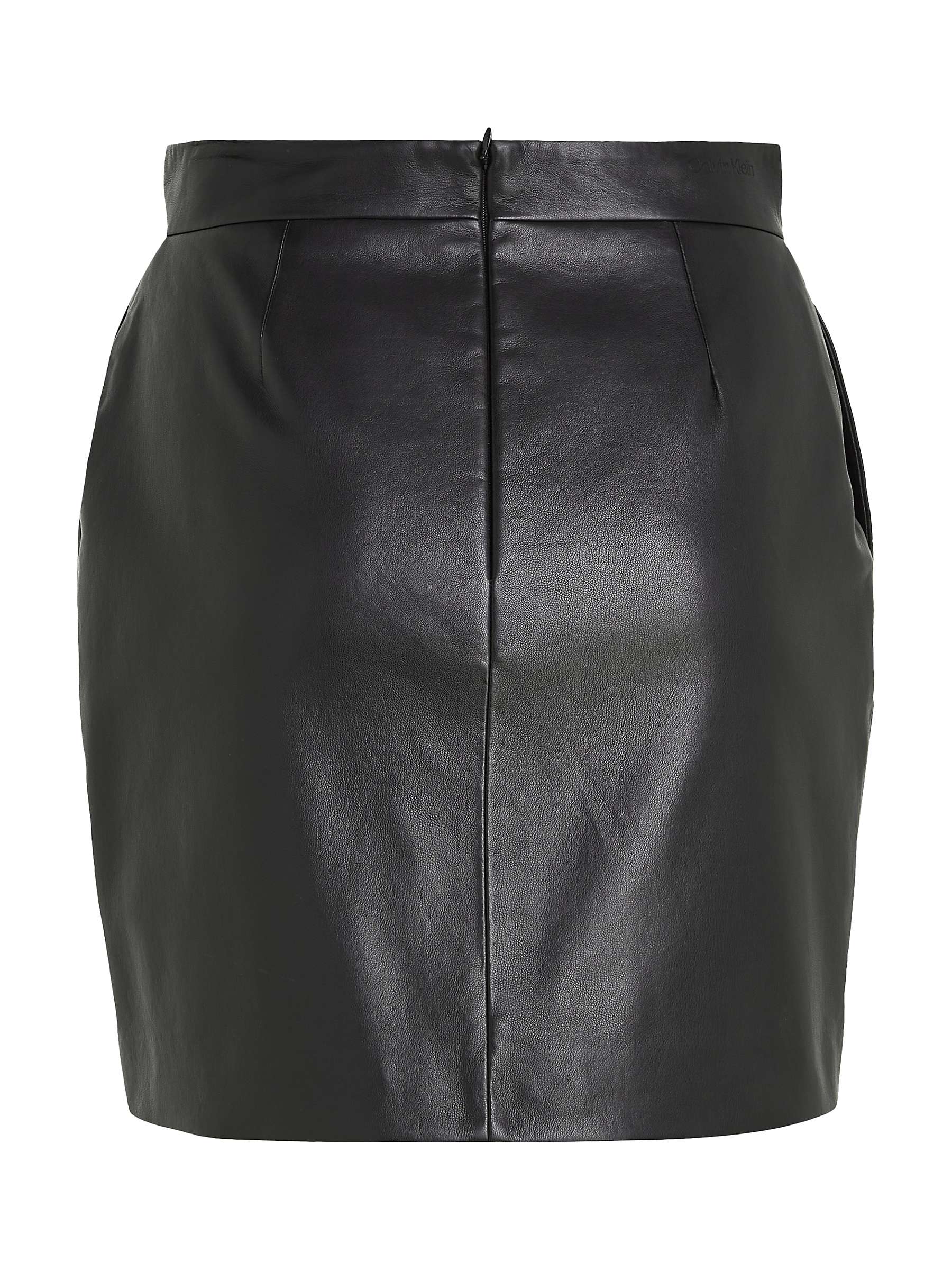 Calvin Klein Recycled Mini Leather Skirt, Ck Black at John Lewis & Partners