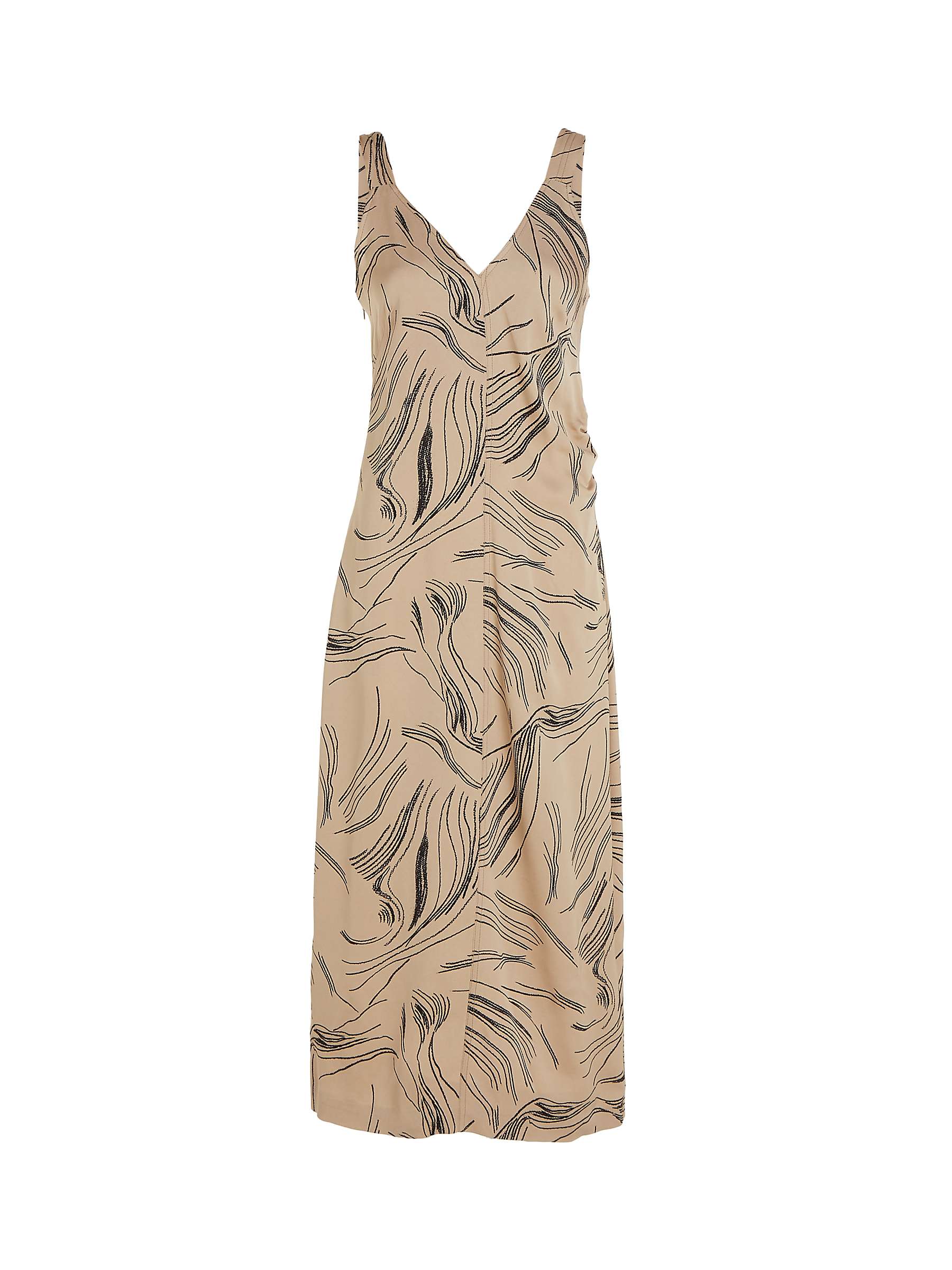 Calvin Klein Print Slip Dress, Brown at John Lewis & Partners