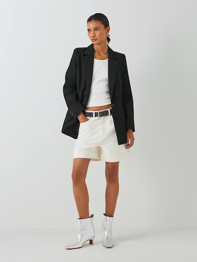 John Lewis Cotton Twill Blazer, Black