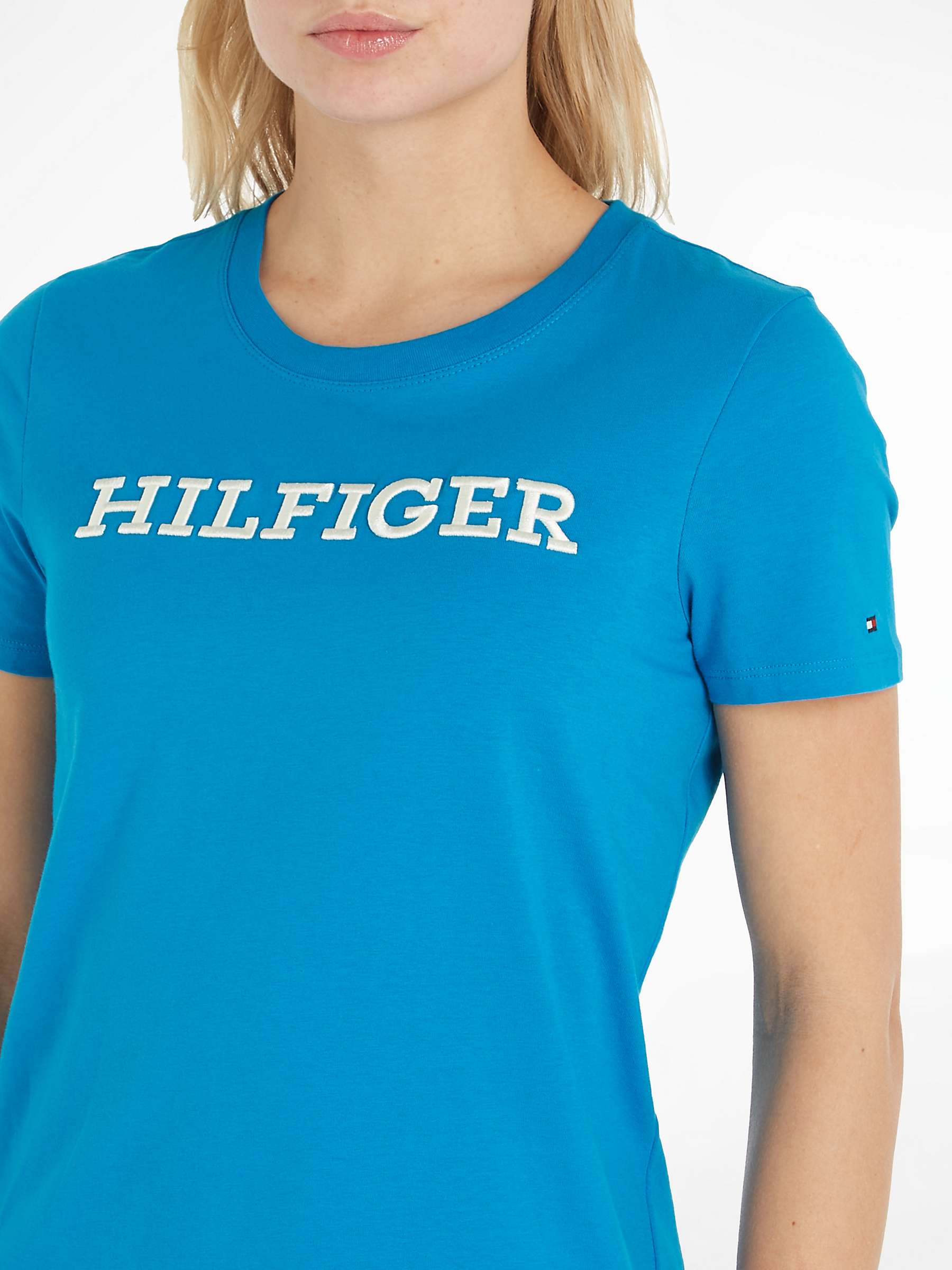 Buy Tommy Hilfiger Monotype Short Sleeve T-Shirt, Cerulean Aqua Online at johnlewis.com