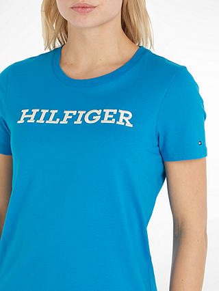 Tommy Hilfiger Monotype Short Sleeve T-Shirt, Cerulean Aqua