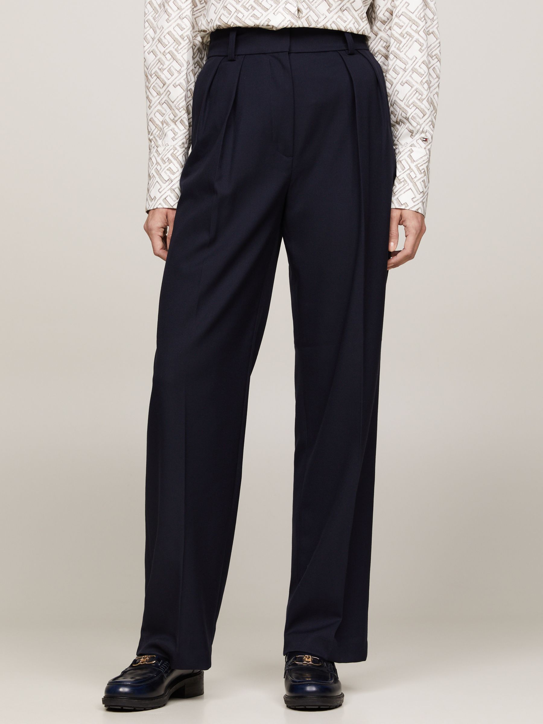 Tommy Hilfiger Relaxed Fit Pleat Detail Trousers, Desert Sky, 4